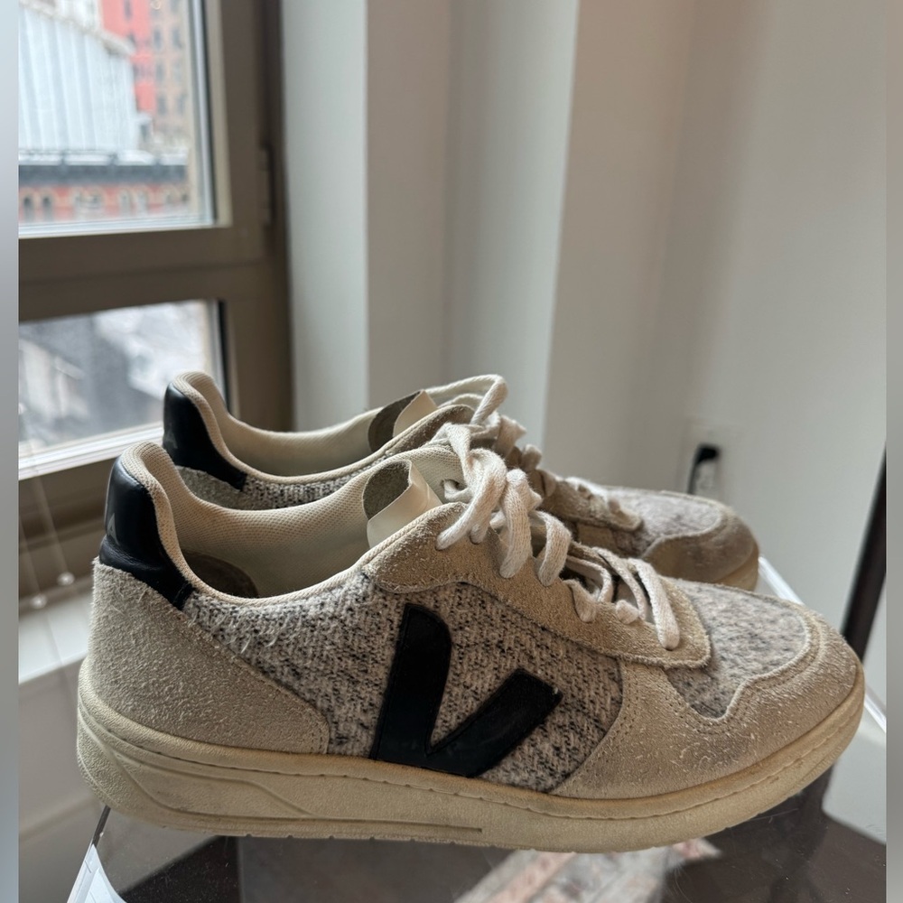 Veja V-10 woven lace-up sneakers